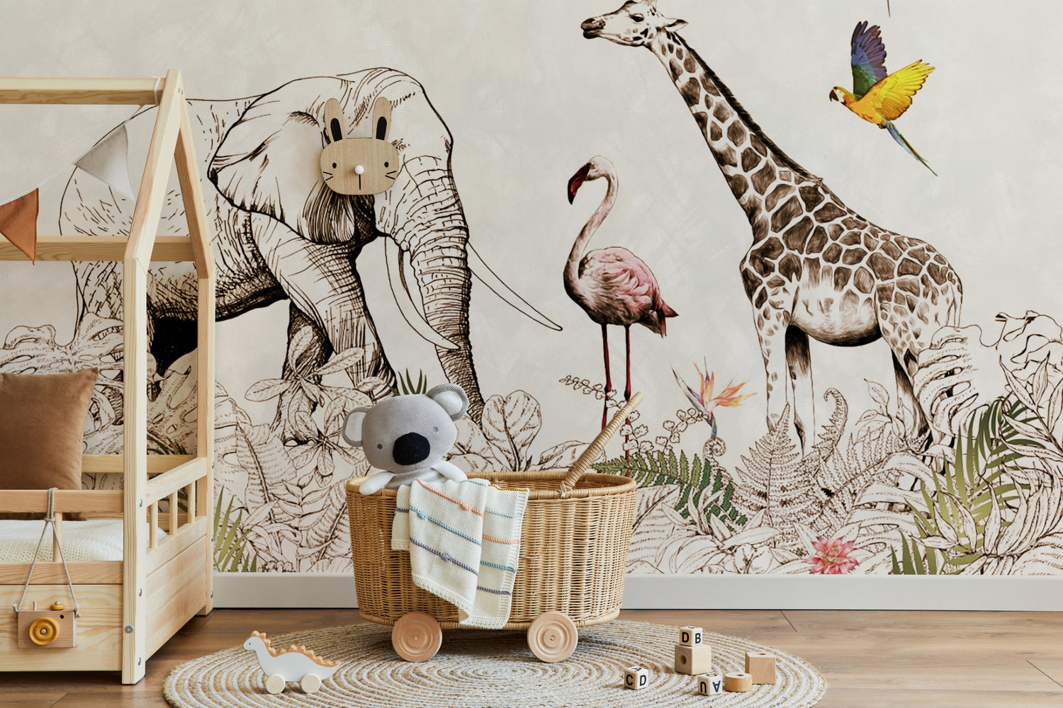 Affiche crèche bébé - Affiches Animaux - Safari - Chambre Jungle - Chambre  bébé 